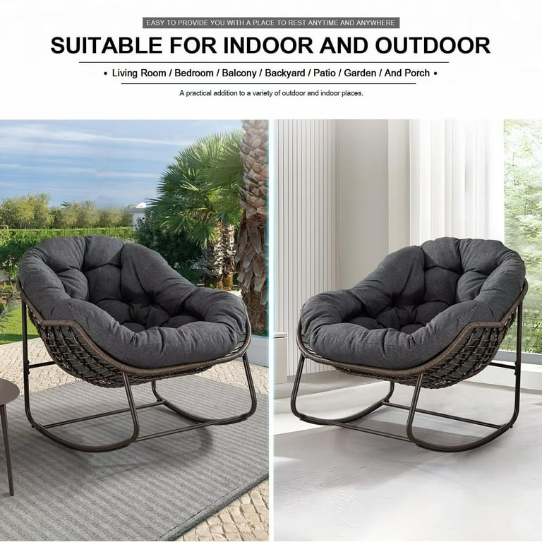 Patio Rocking Chair Cushion Outdoor Padded Cushion Rocking Chair