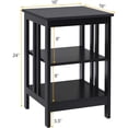 thumbnail image 2 of Kepooman End Tables,Side End Table,Nightstand,3-Tier Nightstand Sofa Side Table with Baffles and Round Corners-Black, 2 of 7