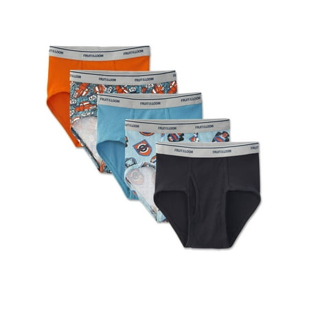 Fruit of the Loom Print and Solid Fashion Briefs, 5 Pack (Little Boys & Big Boys)