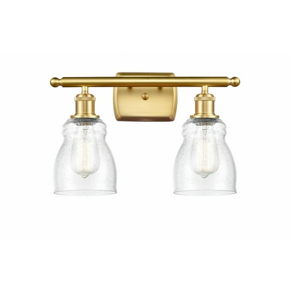 516-2W-SG-G394 Innovations Lighting Ellery - 2 Light Bath Vanity In Nautiical Style-9 Inches Tall and 16 Inches Wide-Satin Gold Finish-Seedy Glass