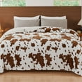 thumbnail image 4 of PMONPA Cow Heated Electric Blanket for Adult, Flannel & Sherpa Heating Blanket with 10 Heat Levels, 1/2/4/8 Hours Auto-Off, 51"x 61", Cow Print Brown, 4 of 9