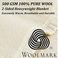 thumbnail image 6 of Poyet Motte Aubisque Heavyweight 100% Wool All Natural Blanket, Full/Queen Size, Natural, 6 of 9