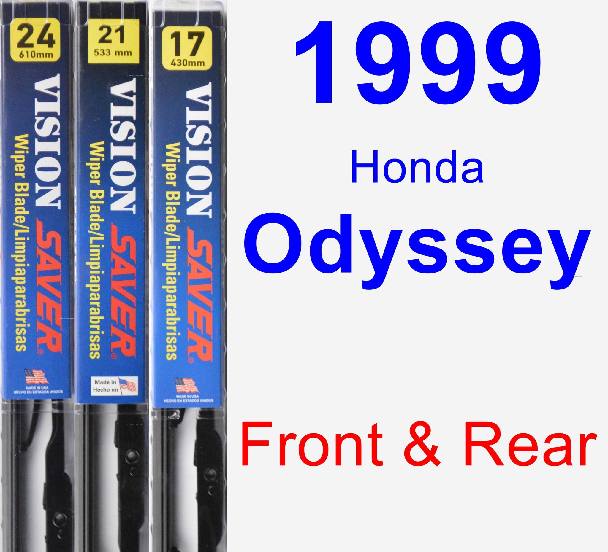 1999 Honda Odyssey Wiper Blade Set/Kit (Front & Rear) (3 Blades