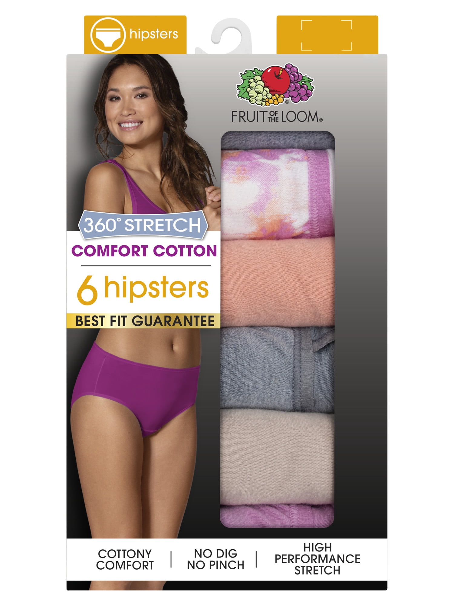 Women's Underwear, Cotton Stretch Panties 6-Pack, Sizes S-2XL