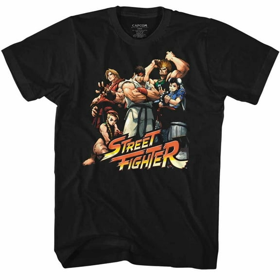 Street Fighter Cool Kids Black Adult T-Shirt