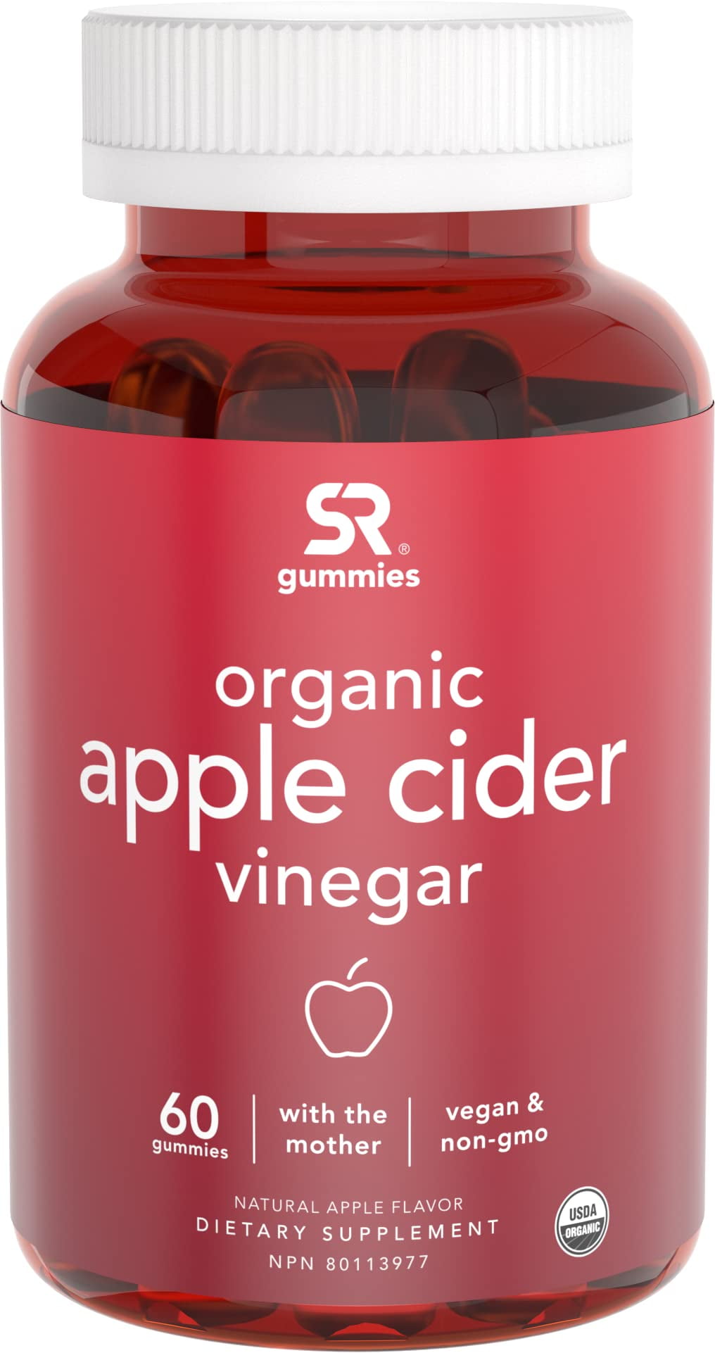 Sports Research Organic Apple Cider Vinegar W/ Mother, 60 Gummies
