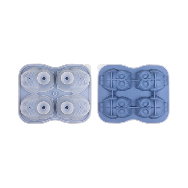 Klonfd Owl Shaped Silicone Tray With Lid For Easy Stacking And Storage Novelty Ice For Cocktails And Drinks