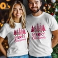 thumbnail image 4 of Camisetas gráficas informales de manga corta con árbol de Navidad rosa para hombre, 4 of 8