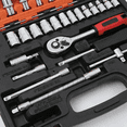 thumbnail image 2 of 46 Piece/Set of Car Repair Tool Kit Socket Set Ratchet Torque Wrench Combo Auto Repairing Red, 2 of 4