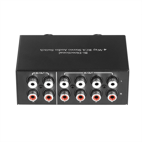 New Arrivals 4 Way Bi-Directional Audio Switch 2 in Out/4 Out L/R Jack