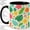 Black, variant on Tropical Pineapple Accent Mug, 11oz Ceramic Coffee Cup for Tropical Fans