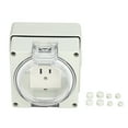 thumbnail image 2 of Outdoor Power Outlet, IP66 Waterproof Easy Installation 0-250V American Style 3 Prong Outdoor Plug Socket High Temperature Resistant  for Garages, 2 of 7