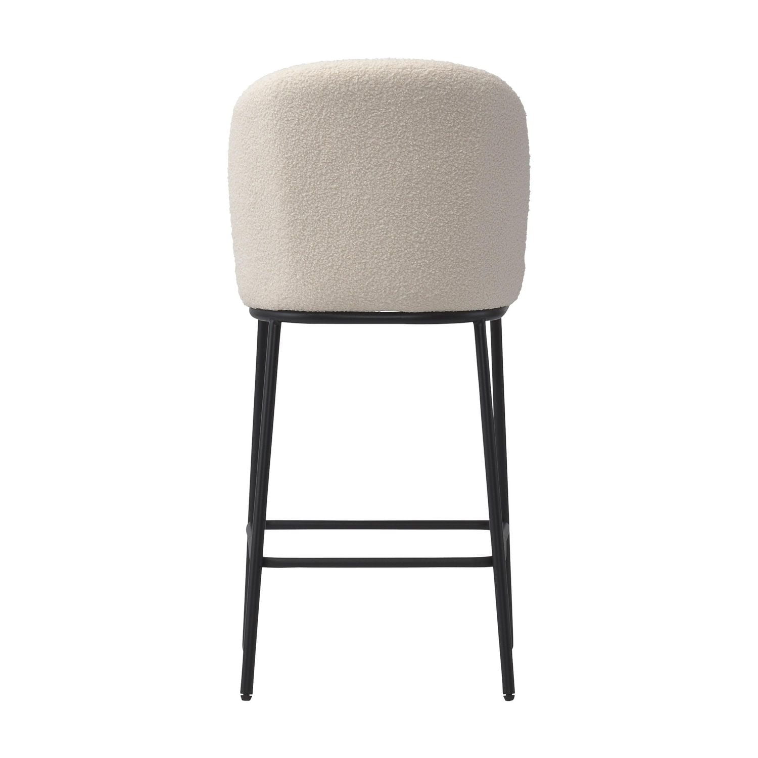 Lot de 2 tabourets de bar d'intérieur modernes et rembourrés en tissu bouclé de luxe Addison de CorLiving