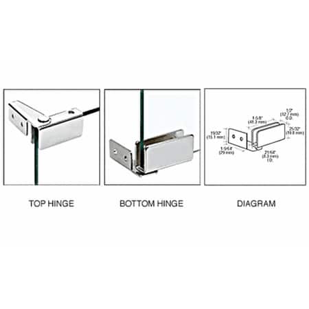Recess Mount Door Holder - CRL Chrome Recess Mount Glass Door Hinges