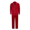 thumbnail image 2 of NMMUED Family Christmas Pajamas Matching Sets Family Matching Christmas Pajamas Silk Pajamas Matching Christmas Pajamas Fall Pajamas Christmas Pjs for Family Long Sleeve Pajamas Wine L, 2 of 7