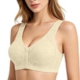 thumbnail image 5 of BaoFuBaoMei Front Snap Bras for Women Plus Size Lift Wireless Bra Side Support Push up Brassiere Jacquard Everyday Bralette, 5 of 8