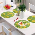 thumbnail image 6 of Ryvnso Flower on Green Round Plate Mats Dining Table Placemat Set of 4 for Holiday Decoration, 6 of 7