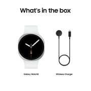 Samsung Galaxy Watch8 44mm Bluetooth Smart Watch, Silver, White Band