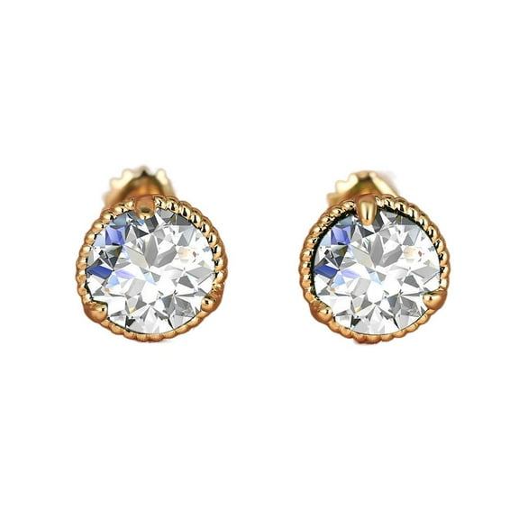 APIPEE 925 Sterling Silver Stud Earrings Birth Cubic Zircon Fashion Jewelry For Women