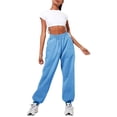 thumbnail image 1 of Innerwin Jogger Pants With Pockets Women Trousers Sports Solid Color Lounge Sweatpants Sky Blue L, 1 of 4