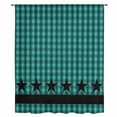 thumbnail image 2 of Teal Black Plaid Sheer Curtains 45 Inches Long, Farmhouse Retro Star Abstract Checked Light Filering Curtains, Breathable Simi Curtain Privacy Drapes for Kitchen Bathroom Small Window Treatment, 2 of 9
