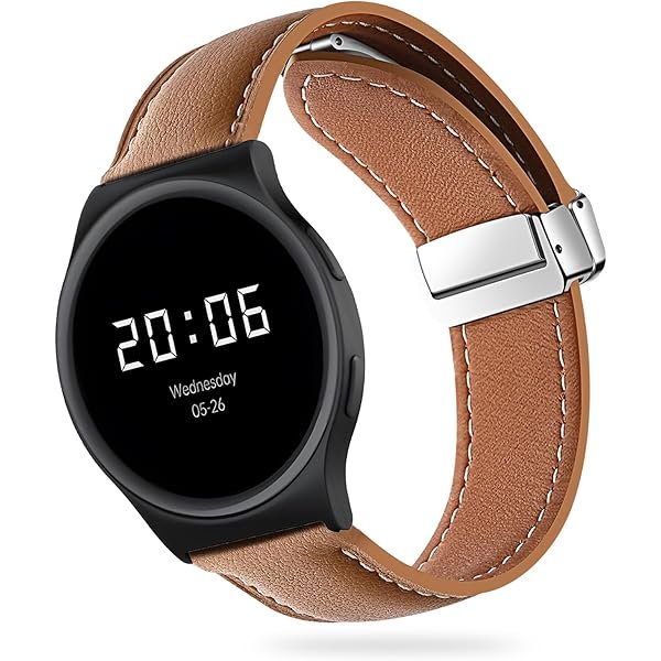 wonima11 Magnetic Leather Bands Compatible with Moto Watch 120 Band for Men Women, Genuine Leather with Magnetic Buckle for Moto Watch 120 Smart Watch