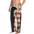 thumbnail image 6 of Hirioo Wood Grain Bald Eagle for Men's PJ Pajama Pants Sleep Pants Men's Home Trousers with Pockets,S-3XL-Medium, 6 of 6