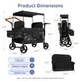 thumbnail image 3 of Vipsafe Foldable Wagon Stroller for 4 Kids, Multifunctional Wagon with Detachable Canopy, Adjustable Handlebars, Removable Seats, and Easy Storage, 3 of 13