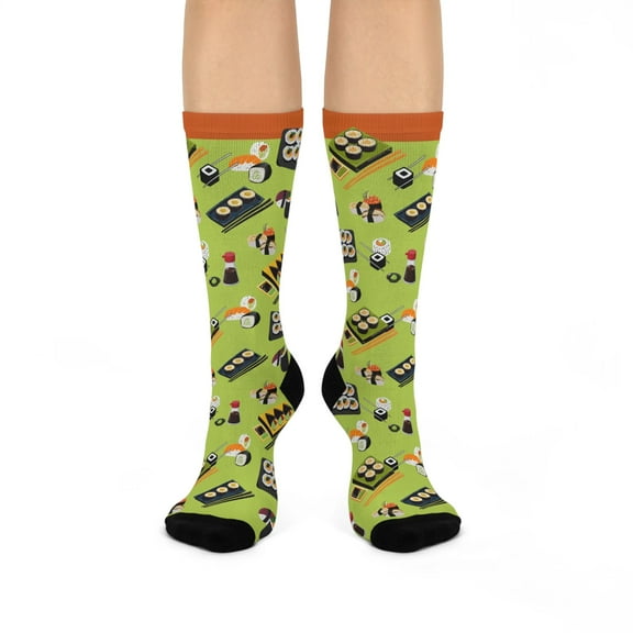 Sushi Socks Unisex Stretchy Crew | Fun Original 1 Pair, 1 Size Atlas Wanderlust