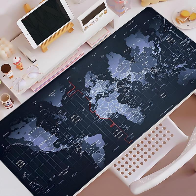 HELLOYOUNG Gaming Mouse Pad with Rubber Base, Lock Edge Anti-Slip Technology, Blue Terrain Design, Large Desk Mat for Home Office, Gamer Gift for Men Women