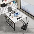 thumbnail image 4 of CONCETTA 44 Inch Computer Writing Desk with Storage Bag, Steel Frame for Home Office Study, White, 4 of 8
