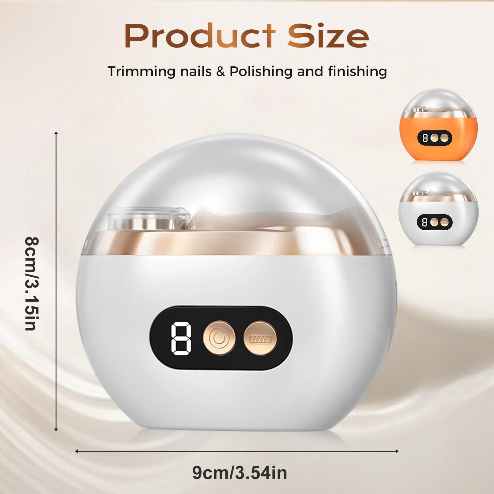 New Multi-Functional Electric Nail Clipper Trimmer, 3 in 1 Automatic Electric Polishing Fingernails Toenails Clippers, Electric Nail File with 3 Speeds for Seniors Baby Adult (White)