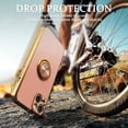 thumbnail image 6 of for iPhone 14 Pro Max Case with 360°Ring Holder Stand Magnetic Kickstand,Lightweight Slim Fit Plated Rose Gold Edge Soft TPU Bumper Camera Protection Non-Slip Cover,Black, 6 of 16