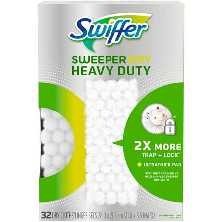 Heavy Duty Terry Cloth - Swiffer Sweeper Heavy Duty Dry Sweeping Cloths, 32 Count