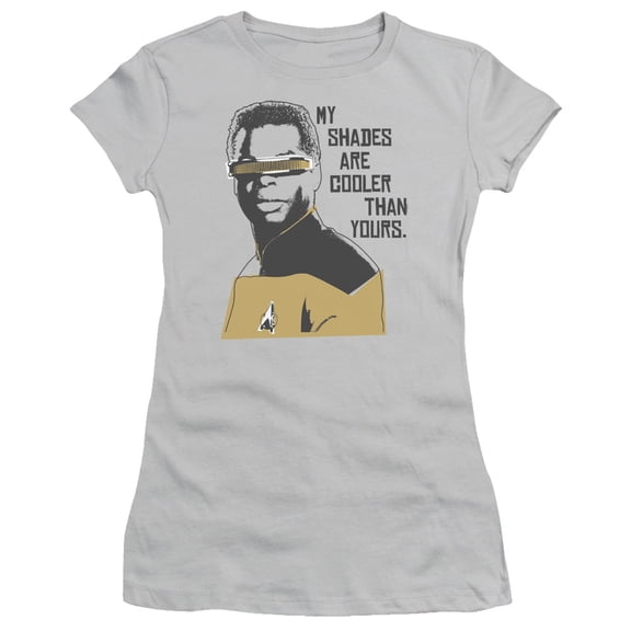 Star Trek Cooler Shades Junior Women's Sheer T-Shirt Silver
