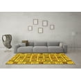 thumbnail image 3 of Ahgly Company Machine Washable Indoor Rectangle Oriental Yellow Modern Area Rugs, 7' x 9', 3 of 4