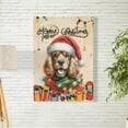thumbnail image 2 of Merry Christmas Santa Cocker Spaniel Scarf Twinkling Lights Xmas Holiday Vertical Matte Canvas Poster Cockers Dog Lover Gifts Wall Art Home Decor - 00022, 2 of 5