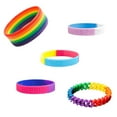 thumbnail image 3 of Rainbow Stripe Pride Bracelet for Gay Lesbian Adjustable Braided Silicone Rubber Wristband Jewelry Awareness Accessories, 3 of 19