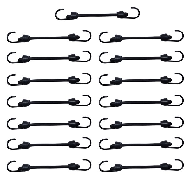 Joneaz Mini Bungee Cord with Hooks 2 Inch, Plastic Coated, Without