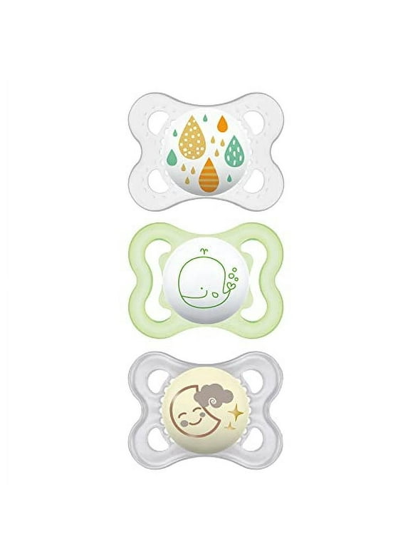 MAM Variety Pack Baby Pacifier, Includes 3 Types of Pacifiers, Nipple Shape Helps Promote Healthy Oral Development,0-6 Months, Unisex, 3 Count (Pack of 1)