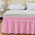 thumbnail image 1 of VERDANVERSE Bed Shirt Adjustable Elastic Bedskirt Ruffled Design Protection 1Set Pink Polyester, 1 of 8