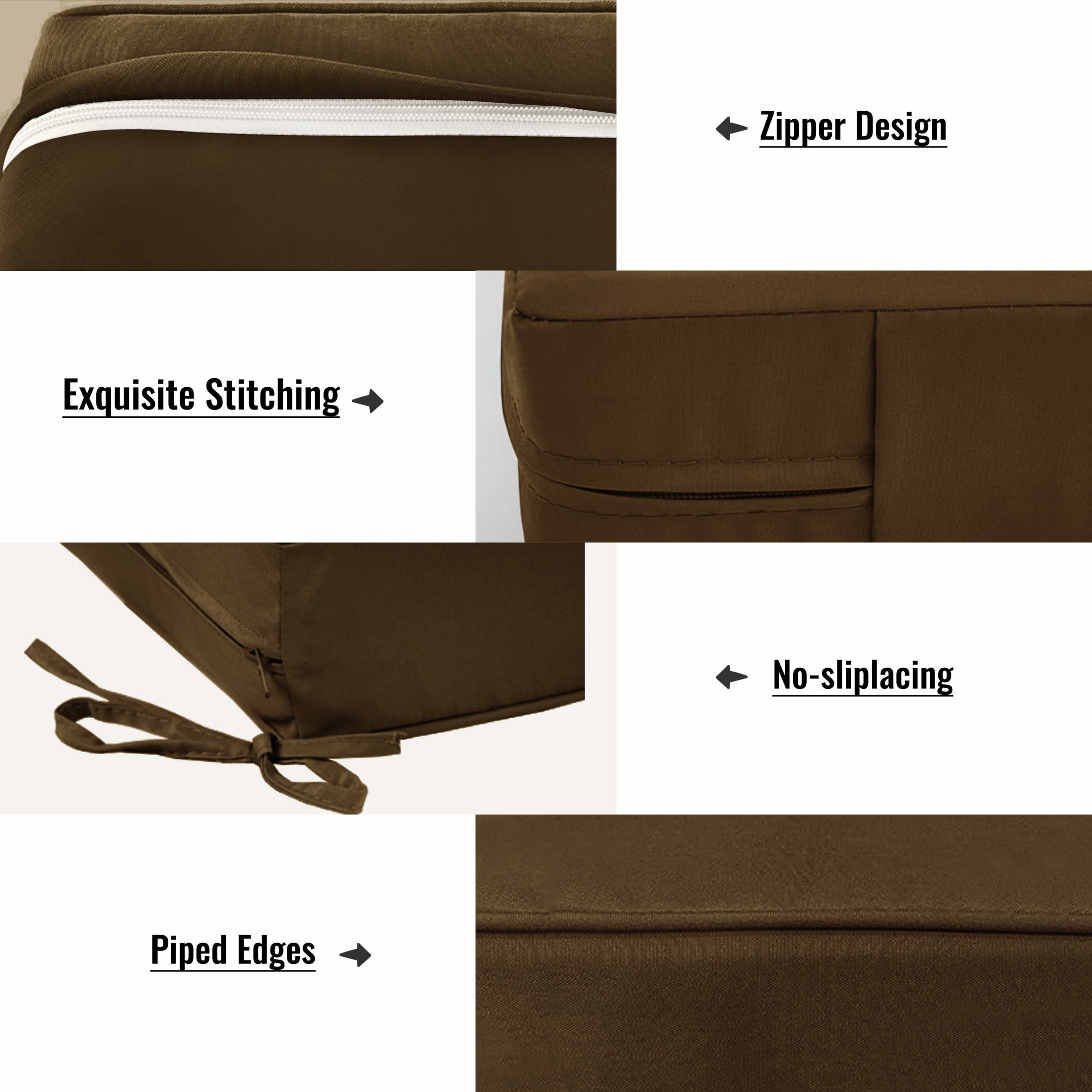 Geemuslly 48 x 24 Outdoor Loveseat Cushion Set, Waterproof & Fade-Resistant Patio Replacement Cushions for Sofa, Bench, or Swing – Thick Seat & Backrest Support,Coffee