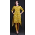 thumbnail image 2 of Bimba Kurti Asymétrique Imprimée de Feuilles de Genévrier des Montagnes Rocheuses Dorées pour Femmes Robe d'Été Indienne Tunique XSmall, 2 of 6