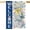 Blue Floral Easter Eggs, variant on Winter Christmas Garden Flag 12.5 x 18 Inch Double Sided Burlap Blue Xmas Ball Ornament Small Yard Flag Winter Holiday Seasonal Outdoor Outside Decoration