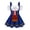 Blue, variant on Oktoberfest Dress Women German Girl Bavarian Dirndl Lace Up Mini Dress | Halloween Festival Maid Outfit for Party Carnival Stage Show Blue Green S-4XL