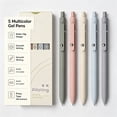 thumbnail image 6 of Retractable Rollerball Gel Pens, Multi-Colored Barrels, Clip, Smooth Black Ink, 5-Count Morandi Set, 6 of 9