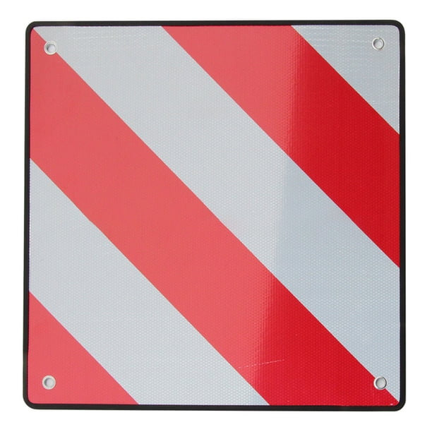 en 1 señal de advertencia de aluminio italiano y español con 4 piezas de correas tensoras de 4mm para sujeción, reflectante de 50*50cm para portabicicletas, remolques traseros, caravanas