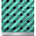 thumbnail image 1 of Soimoi Green Rayon Fabric Diagonal Stripe Print Fabric by Yard 42 Inch Wide, 1 of 5
