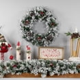 thumbnail image 3 of Northlight Flocked Pine Artificial Christmas Wreath - 24" - Unlit, 3 of 6