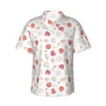 thumbnail image 2 of Picia Red coral and scallop seashell Gentle Cotton Regular Fit Short Sleeve Casual Hawaiian Shirt for Men-Small, 2 of 9